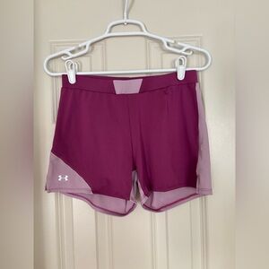 Under Armour Mauve Pink Athletic Shorts – Flared Fit with Contrast Trim